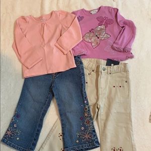 Girls Size 2T • Assorted 4-Piece, Mix-n-Match Bundle. Baby Guess/Baby GAP ++